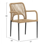ΠΟΛΥΘΡΟΝΑ ΑΛΟΥΜΙΝΙΟΥ NOJO HM5771.02 ΓΚΡΙ ΜΕ P.E.TWIST RATTAN ΜΠΕΖ 55x6