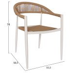 ΠΟΛΥΘΡΟΝΑ ΑΛΟΥΜΙΝΙΟΥ GRET HM5854.01 ΛΕΥΚΗ PE RATTAN ΜΠΕΖ 56x55,5x78Υεκ