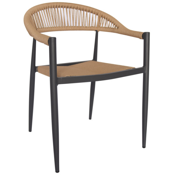 ΠΟΛΥΘΡΟΝΑ ΑΛΟΥΜΙΝΙΟΥ GRET HM5854.02 ΑΝΘΡΑΚΙ PΕ RATTAN ΜΠΕΖ 56x55,5x78Υ