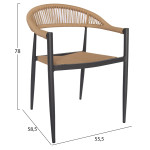 ΠΟΛΥΘΡΟΝΑ ΑΛΟΥΜΙΝΙΟΥ GRET HM5854.02 ΑΝΘΡΑΚΙ PΕ RATTAN ΜΠΕΖ 56x55,5x78Υ