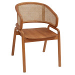 ΠΟΛΥΘΡΟΝΑ ΜΑΣΙΦ ΞΥΛΟ ΤEAK & RATTAN ΠΛΑΤΗ ΦΥΣΙΚΟ 57x62x83Υεκ.HM9402.01