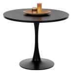 ΤΡΑΠΕΖΙ ΤΡΑΠΕΖΑΡΙΑΣ ROLLO HM9421.02 ΣΤΡΟΓΓΥΛΟ BLACK MARBLE Φ90x74 εκ.