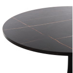 ΤΡΑΠΕΖΙ ΤΡΑΠΕΖΑΡΙΑΣ ΣΤΡΟΓΓΥΛΟ BLACK MARBLE HM9421.02 Φ90x74 εκ.