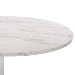 ΤΡΑΠΕΖΙ ΤΡΑΠΕΖΑΡΙΑΣ ΣΤΡΟΓΓΥΛΟ WHITE MARBLE HM9422.01 Φ120x74Yεκ.