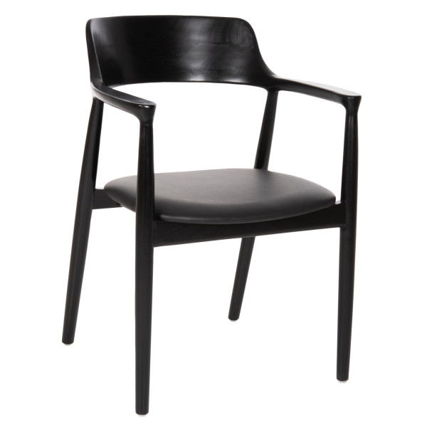 ΠΟΛΥΘΡΟΝΑ ΤΡΑΠΕΖΑΡΙΑΣ KINGSLEY HM9634.02 ΞΥΛΟ ΜΑΟΝΙ- ΜΑΥΡΟ VINYL 58x53