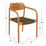 ΠΟΛΥΘΡΟΝΑ OSLO HM9636.05 ΞΥΛΟ TEAK ΦΥΣΙΚΟ & ΠΡΑΣΙΝΟ ΣΧΟΙΝΙ 55x54x80Yεκ