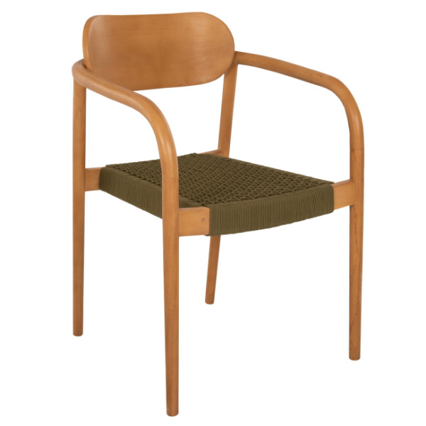 ΠΟΛΥΘΡΟΝΑ OSLO HM9636.05 ΞΥΛΟ TEAK ΦΥΣΙΚΟ & ΠΡΑΣΙΝΟ ΣΧΟΙΝΙ 55x54x80Yεκ