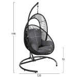 ΚΡΕΜΑΣΤΗ ΦΩΛΙΑ RULER HM6083 ΜΑΥΡΟ ΜΕΤΑΛΛΟ ΚΑΙ ΣΥΝΘ.RATTAN-ΓΚΡΙ ΜΑΞΙΛΑΡ