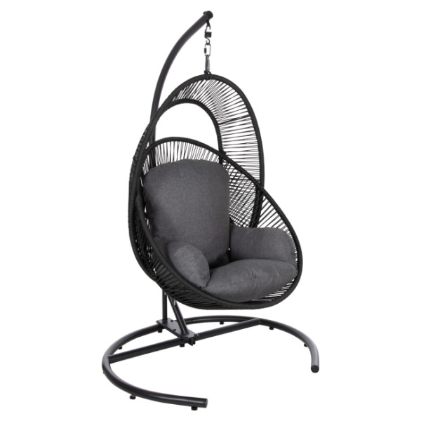 ΚΡΕΜΑΣΤΗ ΦΩΛΙΑ RULER HM6083 ΜΑΥΡΟ ΜΕΤΑΛΛΟ ΚΑΙ ΣΥΝΘ.RATTAN-ΓΚΡΙ ΜΑΞΙΛΑΡ