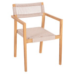 ΠΟΛΥΘΡΟΝΑ CHARLOTTE HM9637.07 ΞΥΛΟ TEAK ΦΥΣΙΚΟ & ΜΠΕΖ ΣΧΟΙΝΙ 58x61x81Y