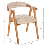 ΠΟΛΥΘΡΟΝΑ RIMINI HM9867.07 ΞΥΛΟ TEAK ΦΥΣΙΚΟ-ΜΠΕΖ ΣΧΟΙΝΙ & PU ΚΑΘΙΣΜΑ 6