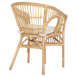 ΠΟΛΥΘΡΟΝΑ DAMPAR HM9929.04 RATTAN ΣΕ ΦΥΣΙΚΟ-ΛΕΥΚΟ ΜΑΞΙΛΑΡΙ 59x61x80Υεκ