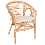 ΠΟΛΥΘΡΟΝΑ DAMPAR HM9929.04 RATTAN ΣΕ ΦΥΣΙΚΟ-ΛΕΥΚΟ ΜΑΞΙΛΑΡΙ 59x61x80Υεκ
