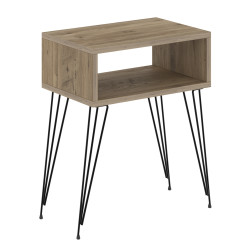 ΚΟΜΟΔΙΝΟ TODD HM18184.04 ΜΕΛΑΜΙΝΗ ΦΥΣΙΚΟ ΞΥΛΟΥ-ΜΕΤΑΛ.ΜΑΥΡΑ ΠΟΔΙΑ 45x30