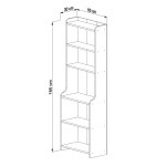 ΒΙΒΛΙΟΘΗΚΗ NEAT HM18194.04 ΜΕΛΑΜΙΝΗ ΣΕ ΦΥΣΙΚΟ ΧΡΩΜΑ ΞΥΛΟΥ 60x30x180Υεκ