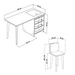 ΣΕΤ ΠΑΙΔΙΚΟΥ ΓΡΑΦΕΙΟΥ STAK HM18222.01 ΜΕΛΑΜΙΝΗ ΣΕ ΛΕΥΚΟ-ΦΥΣΙΚΟ 90x42x5