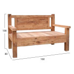 ΠΑΓΚΑΚΙ 3ΘΕΣΙΟ THREEWAY HM9454.01 ΑΝΑΚΥΚΛΩΜΕΝΑ ΞΥΛΑ ΜΙΧ 159,5x80x100Υε