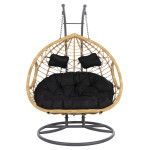 ΔΙΠΛΗ ΚΡΕΜΑΣΤΗ ΦΩΛΙΑ ME ΥΠΟΠΟΔΙΟ GRACIE HM5754.02 ΜΠΕΖ ΣΥΝΘ.RATTAN-ΓΚΡ