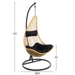 ΚΡΕΜΑΣΤΗ ΠΟΛΥΘΡΟΝΑ ΦΩΛΙΑ MILLIE HM5996.04 ΜΕΤΑΛΛΟ ΜΑΥΡΟ-ΣΥΝΘ.RATTAN ΜΠ