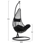 ΚΡΕΜΑΣΤΗ ΠΟΛΥΘΡΟΝΑ ΦΩΛΙΑ MILLIE HM5996.02 ΜΕΤΑΛΛΟ-ΣΥΝΘ.RATTAN ΜΑΥΡΟ Φ9