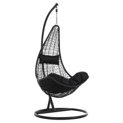 ΚΡΕΜΑΣΤΗ ΠΟΛΥΘΡΟΝΑ ΦΩΛΙΑ MILLIE HM5996.02 ΜΕΤΑΛΛΟ-ΣΥΝΘ.RATTAN ΜΑΥΡΟ Φ9
