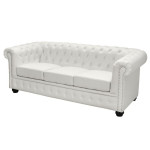 ΚΑΝΑΠΕΣ 3ΘΕΣΙΟΣ T.CHESTERFIELD HM3009.02 ΤΕΧΝΟΔΕΡΜΑ ΛΕΥΚΟ ΜΑΤ 208x90x7