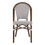 ΚΑΡΕΚΛΑ BISTRO ΑΛΟΥΜΙΝΙΟΥ BAMBOO LOOK ΜΕ ΛΕΥΚΟ-ΜΑΥΡΟ RATTAN HM5566.01