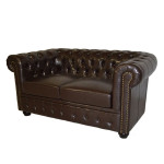 ΚΑΝΑΠΕΣ 2ΘΕΣΙΟΣ T.CHESTERFIELD HM3010.01 ΤΕΧΝΟΔΕΡΜΑ ΣΚΟΥΡΟ ΚΑΦΕ 155x90