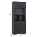 ΒΙΒΛΙΟΘΗΚΗ ΓΡΑΦΕΙΟΥ ΕΠΑΓΓΕΛΜΑΤΙΚΗ ROSEWOOD HM2089 ΜΕΛΑΜΙΝΗ ΓΚΡΙ-WENGE