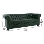 ΚΑΝΑΠΕΣ 3ΘΕΣΙΟΣ T.CHESTERFIELD HM3009.08 ΤΕΧΝΟΔΕΡΜΑ ΚΥΠΑΡΙΣΣΙ 208x90x7