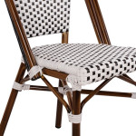 ΚΑΡΕΚΛΑ BISTRO ΑΛΟΥΜΙΝΙΟΥ BAMBOO LOOK ΜΕ ΛΕΥΚΟ-ΜΑΥΡΟ RATTAN HM5566.01