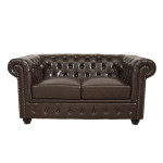 ΚΑΝΑΠΕΣ 2ΘΕΣΙΟΣ T.CHESTERFIELD HM3010.01 ΤΕΧΝΟΔΕΡΜΑ ΣΚΟΥΡΟ ΚΑΦΕ 155x90