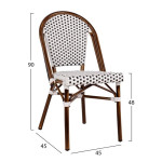 ΚΑΡΕΚΛΑ BISTRO ΑΛΟΥΜΙΝΙΟΥ BAMBOO LOOK ΜΕ ΛΕΥΚΟ-ΜΑΥΡΟ RATTAN HM5566.01