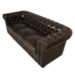 ΚΑΝΑΠΕΣ 3ΘΕΣΙΟΣ T.CHESTERFIELD HM3009.01 ΤΕΧΝΟΔΕΡΜΑ ΣΚΟΥΡΟ ΚΑΦΕ 208x90