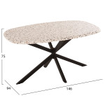 ΤΡΑΠΕΖΙ ΟΒΑΛ RODDEN HM11903.03 ΜΕ WERZALIT TERRAZZO-ΜΑΥΡΗ ΧΙΑΣΤΙ ΒΑΣΗ