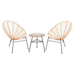 ΣΕΤ ΕΞΩΤΕΡΙΚΟΥ ΧΩΡΟΥ 3ΤΜΧ ALLEGRA HM21047.11 ΜΠΕΖ ΣΥΝΘ.RATTAN-ΜΕΤΑΛΛΟ