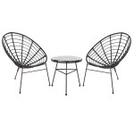 ΣΕΤ ΕΞΩΤΕΡΙΚΟΥ ΧΩΡΟΥ 3ΤΜΧ ALLEGRA HM21047.12 ΜΑΥΡΟ ΣΥΝΘ.RATTAN & ΜΕΤΑΛ