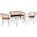 ΣΕΤ ΕΞΩΤ.ΧΩΡΟΥ 4ΤΜΧ ALLEGRA HM21051 ΣΥΝΘ.RATTAN ΜΠΕΖ-ΜΑΥΡΟ ΜΕΤΑΛΛΟ