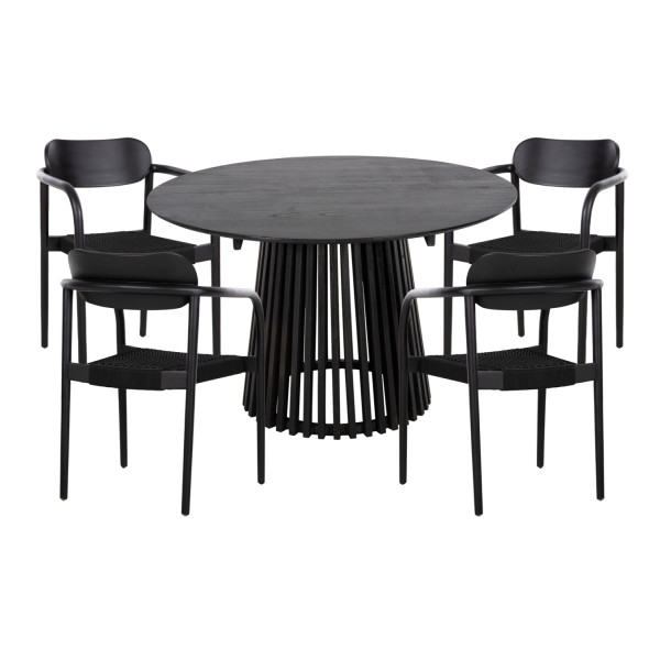 ΣΕΤ ΤΡΑΠΕΖΑΡΙΑΣ 5ΤΜΧ OSLO HM21075.01 ΣΤΡΟΓΓΥΛΟ ΤΡΑΠΕΖΙ Φ120εκ. & 4 ΚΑΡ