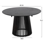 ΣΕΤ ΤΡΑΠΕΖΑΡΙΑΣ 5ΤΜΧ KINGSLEY HM21075.02 ΣΤΡΟΓΓΥΛΟ ΤΡΑΠΕΖΙ Φ120εκ.& 4