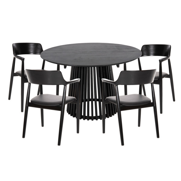 ΣΕΤ ΤΡΑΠΕΖΑΡΙΑΣ 5ΤΜΧ KINGSLEY HM21075.02 ΣΤΡΟΓΓΥΛΟ ΤΡΑΠΕΖΙ Φ120εκ.& 4