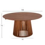 ΣΕΤ ΤΡΑΠΕΖΑΡΙΑΣ 5ΤΜΧ FARLEY HM21076.02 ΣΤΡΟΓΓΥΛΟ ΤΡΑΠΕΖΙ Φ150εκ. & 4 Κ