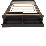 ΚΡΕΒΑΤΙ ΜΕΛΑΜΙΝΗΣ CAPRI HM399.11 ΜΕ 2ΣΥΡΤΑΡΙΑ-WENGE- ΓΙΑ ΣΤΡΩΜΑ 160x20