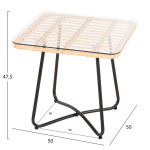ΤΡΑΠΕΖΑΚΙ GERRY HM5717.11 ΜΕ WICKER ΜΠΕΖ-ΜΑΥΡΟ ΜΕΤΑΛ.ΣΚΕΛΕΤΟ 50x50x47,