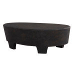 ΤΡΑΠΕΖΙ ΣΑΛΟΝΙΟΥ ΟΒΑΛ ΣΕΙΡΑ SANTORINI HM18066 MDF ΣΕ ΜΑΥΡΟ ΧΡΩΜΑ 100x6
