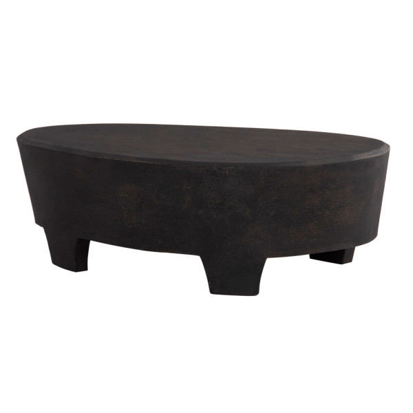 ΤΡΑΠΕΖΙ ΣΑΛΟΝΙΟΥ ΟΒΑΛ ΣΕΙΡΑ SANTORINI HM18066 MDF ΣΕ ΜΑΥΡΟ ΧΡΩΜΑ 100x6