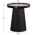 ΤΡΑΠΕΖΑΚΙ ΒΟΗΘΗΤΙΚΟ DENTON HM18023.01 MDF TOP ΦΥΣΙΚΟ ΞΥΛΟΥ-ΒΑΣΗ ΜΑΥΡΗ