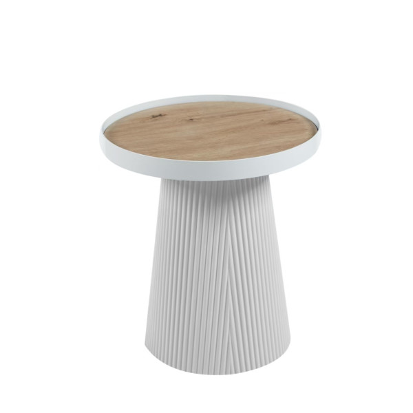 ΤΡΑΠΕΖΑΚΙ ΒΟΗΘΗΤΙΚΟ DENTON HM18023.02 MDF TOP ΦΥΣΙΚΟ ΞΥΛΟΥ-ΒΑΣΗ ΛΕΥΚΗ