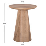 ΒΟΗΘΗΤΙΚΟ ΤΡΑΠΕΖΑΚΙ KARAN HM18029 MDF ΣΕ ΦΥΣΙΚΟ ΧΡΩΜΑ ΞΥΛΟΥ Φ45x56,5Υε