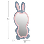 ΠΑΙΔΙΚΟΣ ΚΑΘΡΕΦΤΗΣ ΔΑΠΕΔΟΥ BUNNY HM4489.02 MDF ΡΟΖ & ΜΠΛΕ-ΜΑΥΡΟ STAND